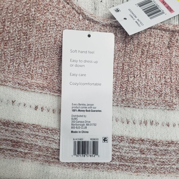 Berkley Jensen Textured Stripe Sweater Soft Cozy Preppy Retro Womens XXL 2XL - Picture 9 of 12